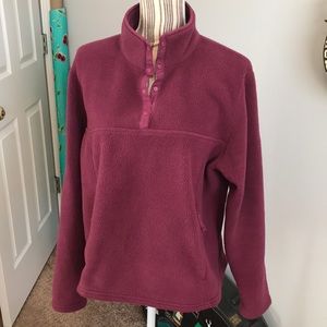 LL Bean women’s Polartec snap button fleece pullover